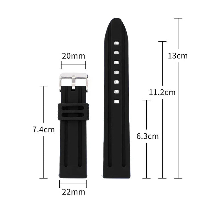 30mm 28mm 26mm 24mm Rubber Watch Strap 18mm 20mm 22mm Men's Sport Watchband Soft Diving Waterproof Silicone Wrist Belt Bracelet