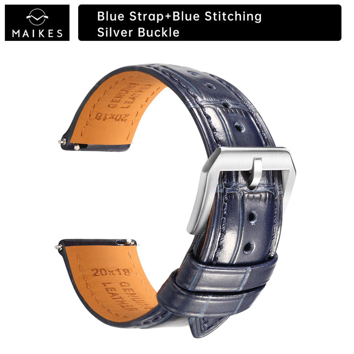 MAIKES Calf Leather Watch Strap Quick Release Bracelet For Longines Omega IWC Watchbands 20mm 21mm 22mm Watch Band