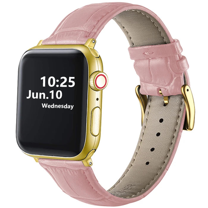 Leather Apple Watch Band (38/42mm, Series 3–6/SE Compatible)