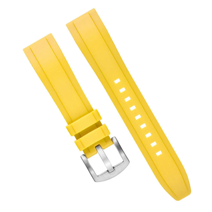 Silicone Sport Watch Strap – 20–24mm Quick-Release (Black/Green)