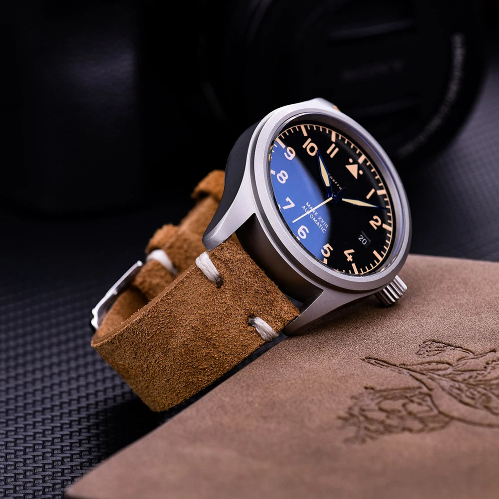 Vintage Suede Leather Watch Strap – 20-22mm Quick Release