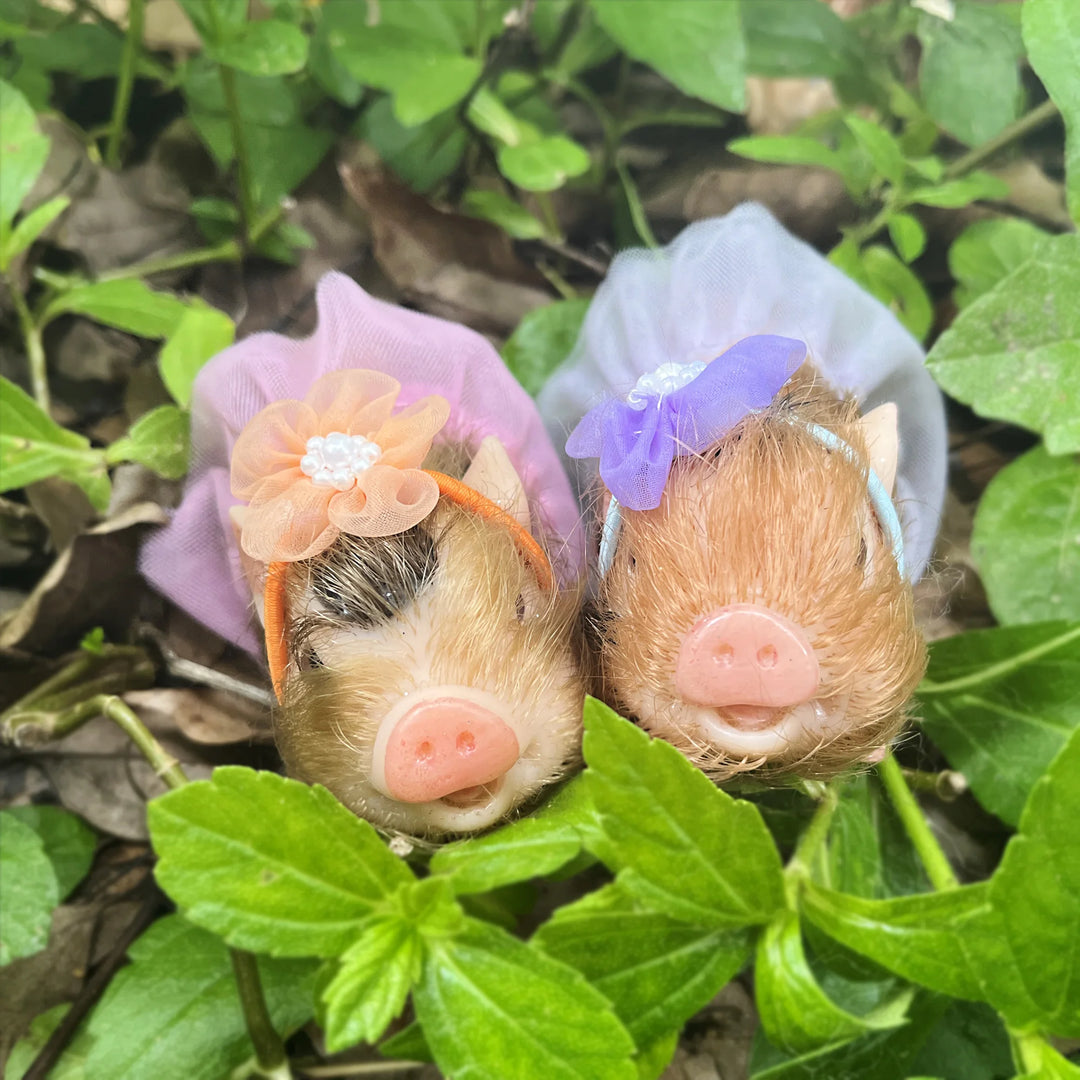 12 cm Mini Silicone Reborn Piglet Doll + 3 Outfits