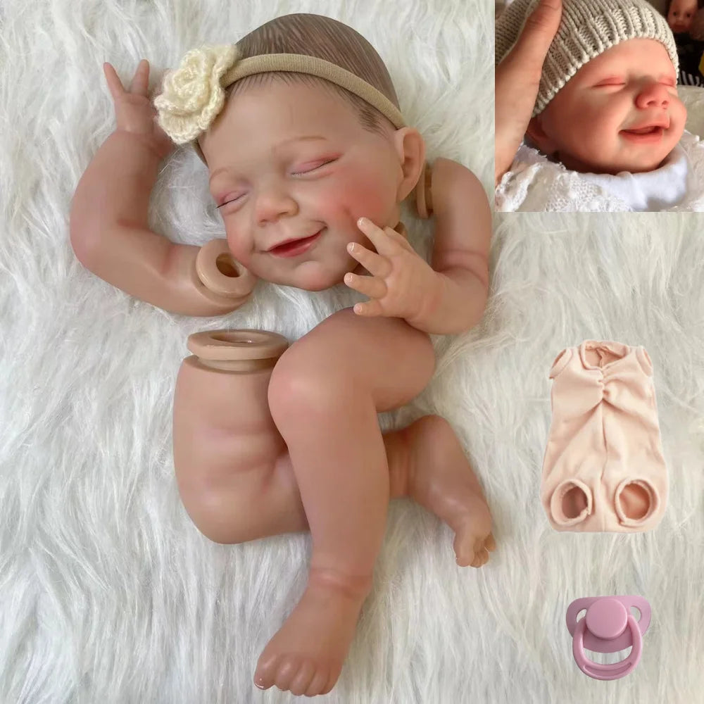 20″ April Painted Reborn Doll Kit – Hand‑Rooted Lashes & Cloth Body