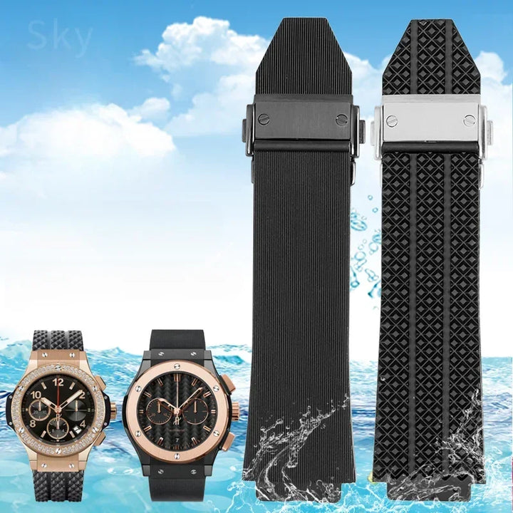 Waterproof Sports Silicone Watch Band 24x17 & 26x19mm (Men & Women)