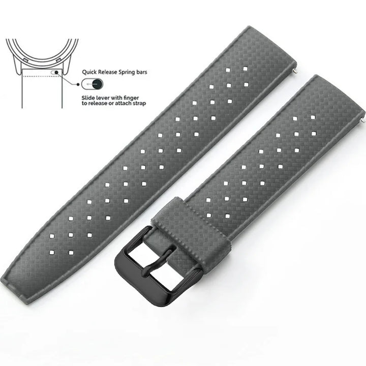 Tropical Silicone Watch Band 18–22mm (Quick Release)