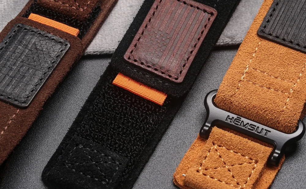 HEMSUT For Apple Ultra Watch Band 45 49mm Leather Fashions Retro Wrist Straps Compatibility ultra2 Iwatch SE 40 41 42 44mm