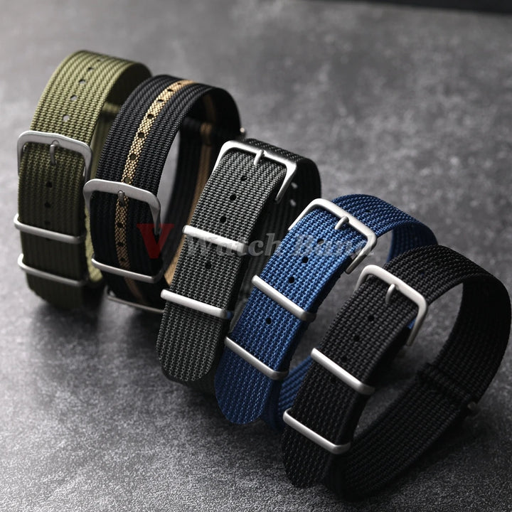 Nylon Ribbed Watch Strap 18–22mm