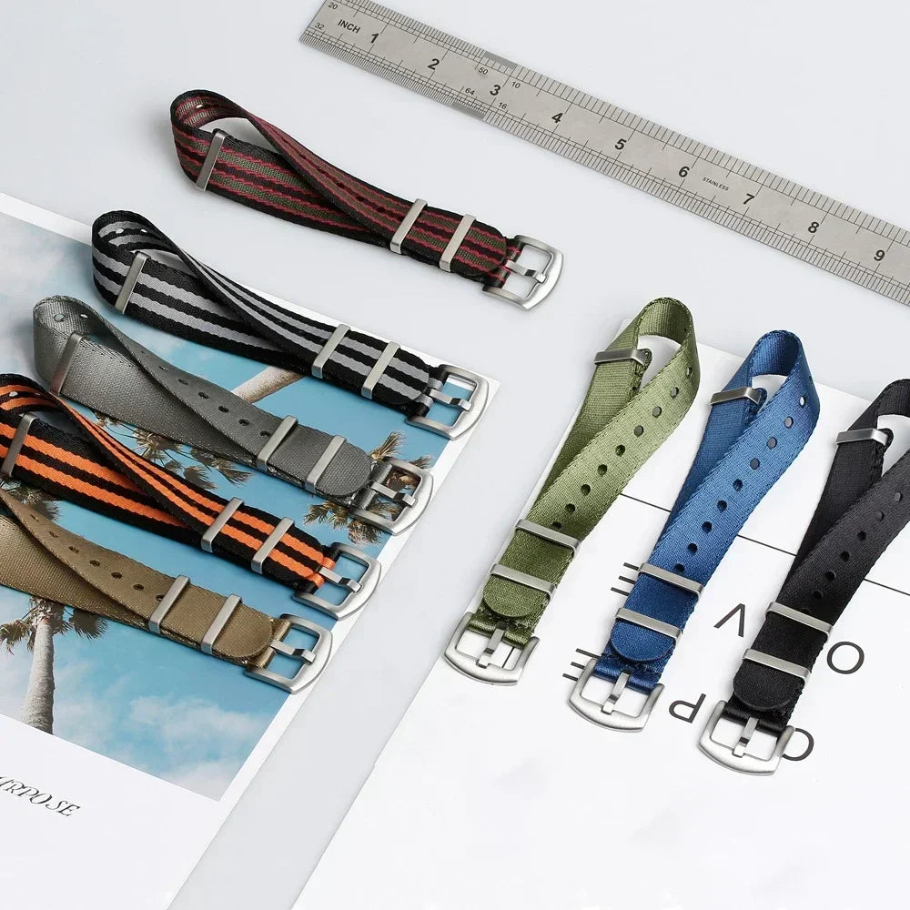 High‑Density Nylon Watch Strap – 20/22mm, Military Style