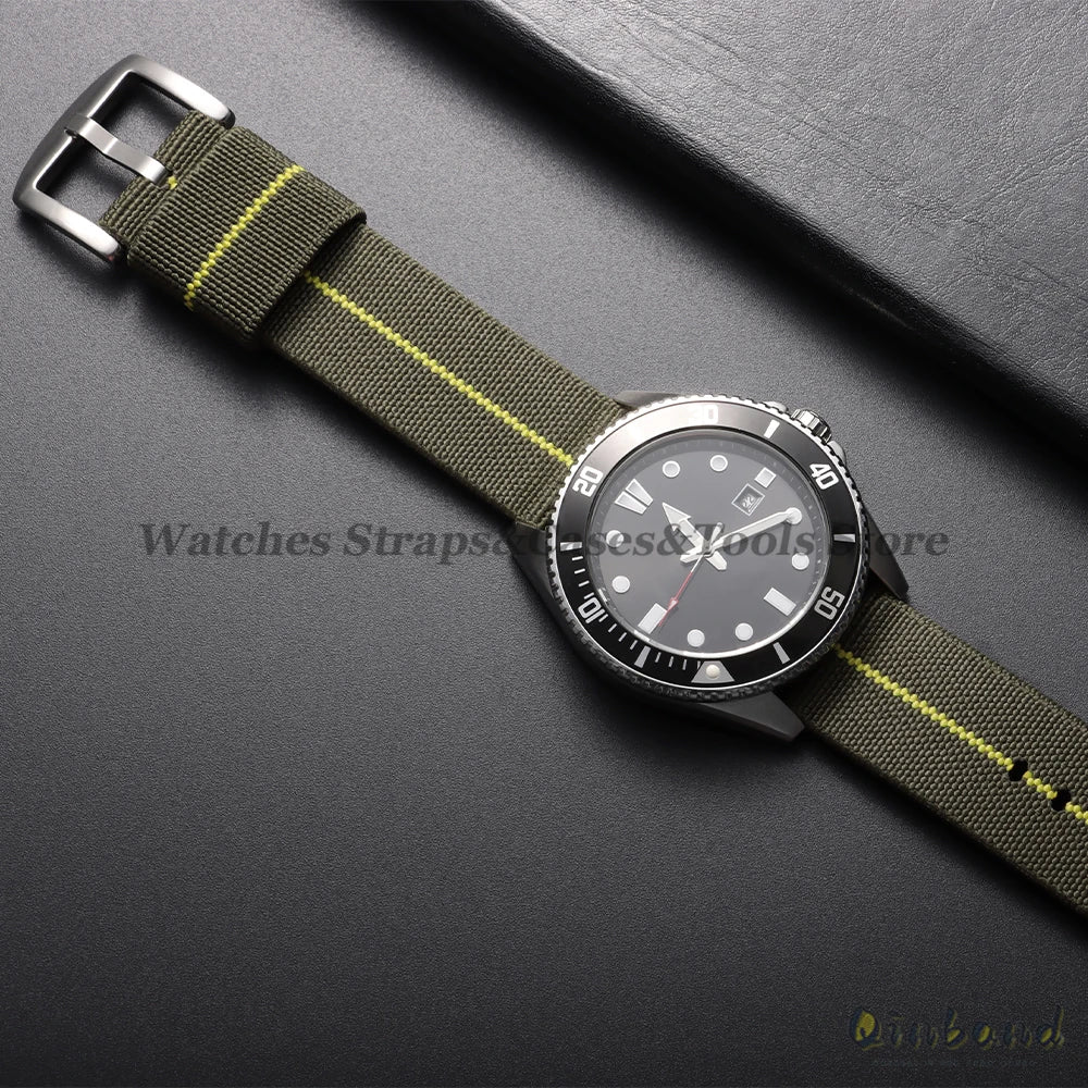 Nylon Watch Band 18mm 20mm 22mm 24mm Woven Elastic Strap for Seiko for Omega Quick Release Wristband Military Men's Sport Bands