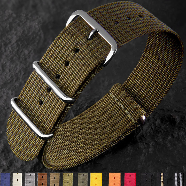 Ribbed Nylon Military Band 18–22mm