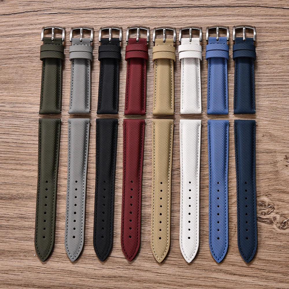 Sailcloth Nylon Watch Strap 18 19 20 22mm Qucik Release Leather Watch Band Universal Sports Bracelet for Cartier Omega Belt Band