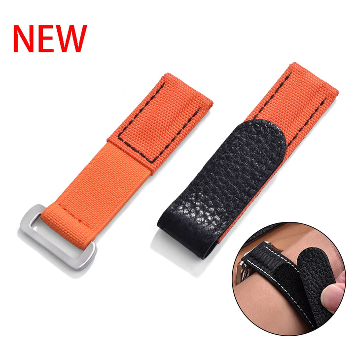 NATOBELT Hook And Loop Adhesive Watch Band Leather Elastic Nylon Sailcloth Watch Strap 20mm Watch Strap Replacement Watchbands