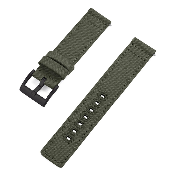 JUELONG Premium Nylon Sailcloth Watch Strap 20mm 22mm Canvas Sailcloth Watch Bands Quick Release Perfect Fit Flat End Universal