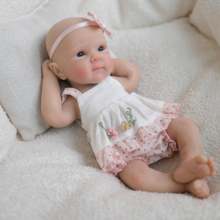 8″ Bettie Platinum Silicone Baby Doll – Squishy Weighted Mini