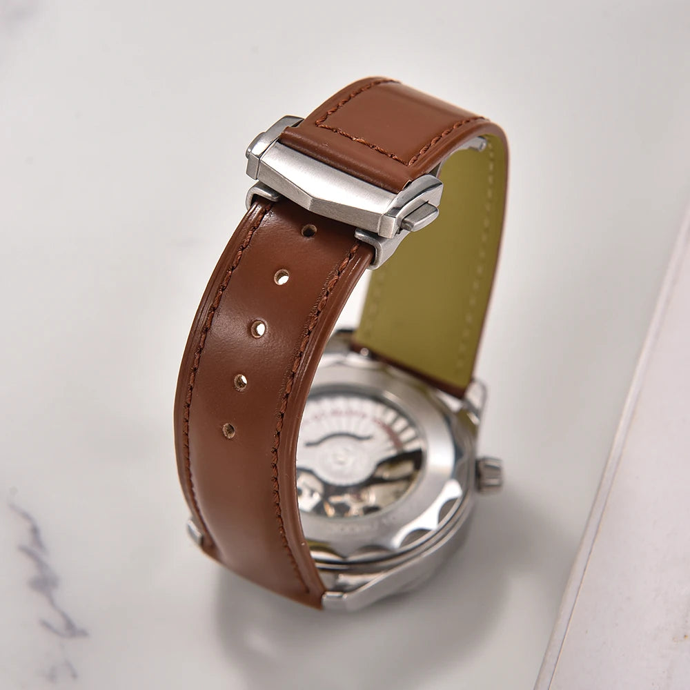Cowhide Leather Strap Folding Buckle 19mm 20mm 21mm 22mm for Omega Seamaster Universal Leather Watch Band Watch Accessories Men