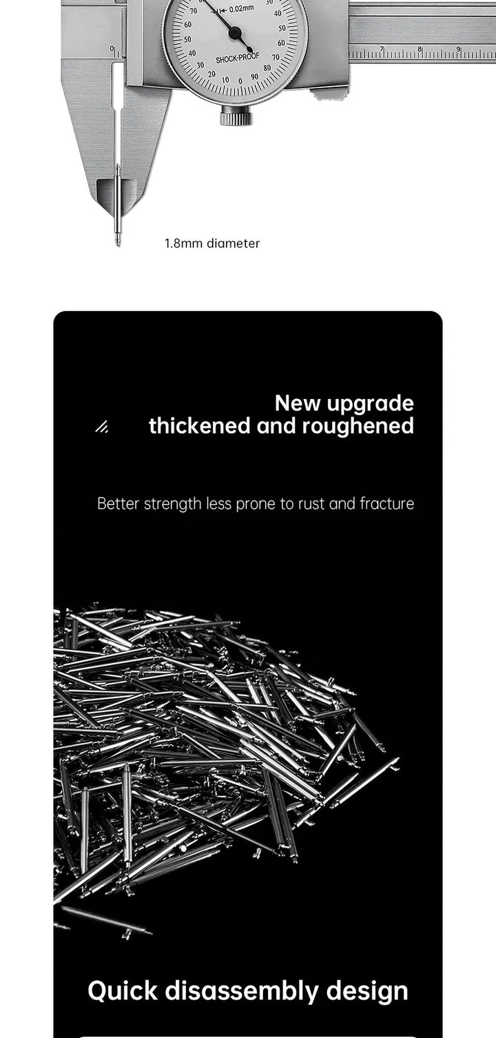 Maikes Quick-Release 316L Stainless Steel Spring Bars – 18/19/20/22mm for Watch Straps