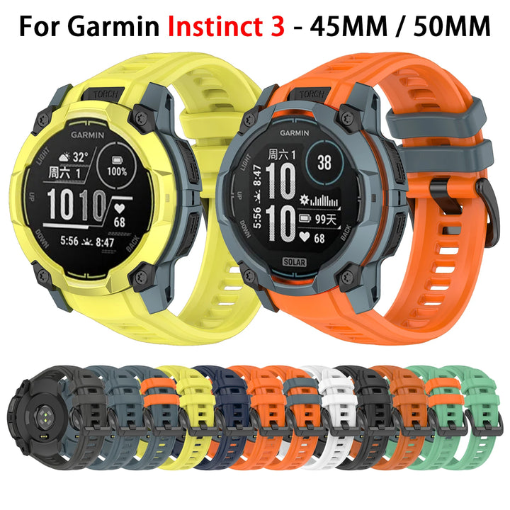 Silicone Replacement Watch Strap for Garmin Instinct 3 & Instinct 3 Solar 45/50mm