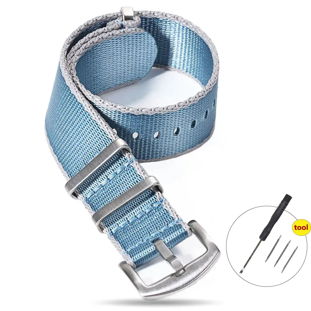 High‑Density Nylon Watch Strap – 20/22mm, Military Style