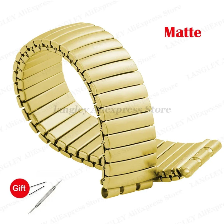 Elastic Metal Stretch Watch Band for Swatch – 17/20mm Stainless Steel