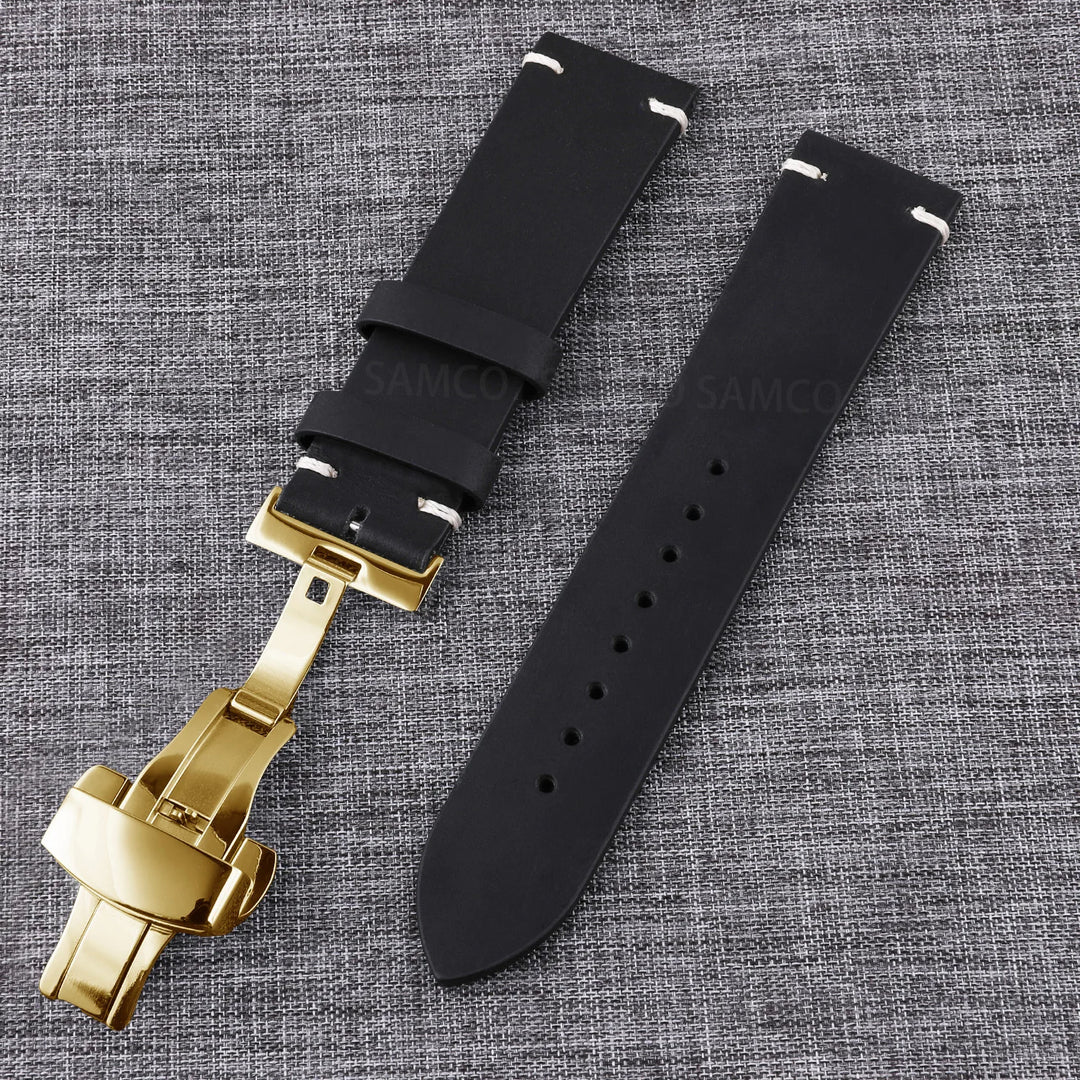 Vintage Top-Grain Leather Watch Strap (18–24mm)
