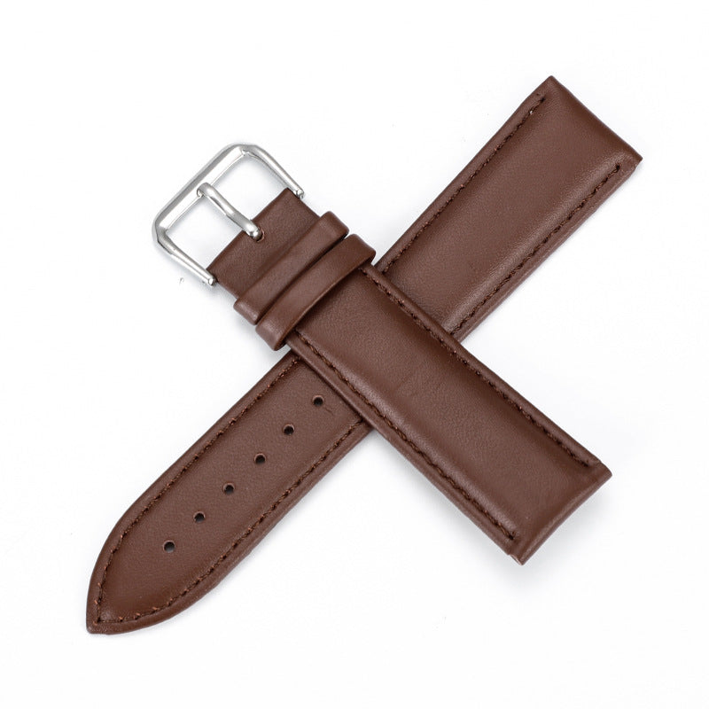 Soft Leather Watch Strap 8–24mm for Men & Women (Purple, Green, Blue)