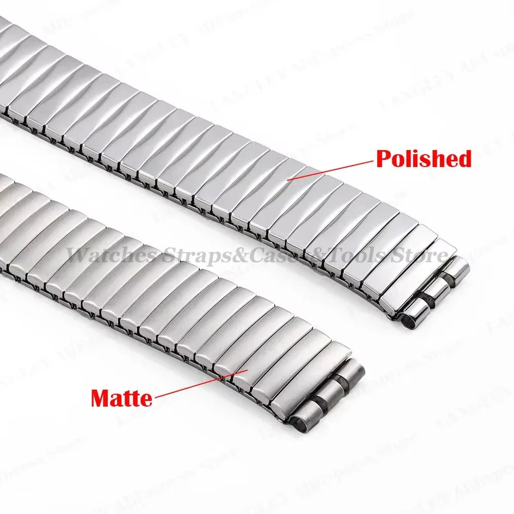 Elastic Metal Stretch Watch Band for Swatch – 17/20mm Stainless Steel