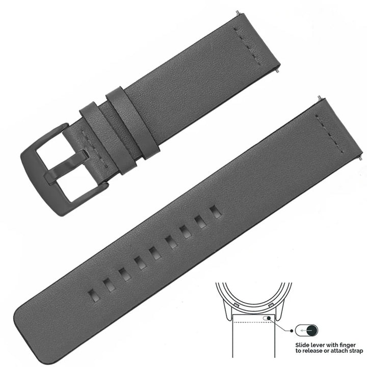 Genuine Leather Quick Release Watch Band 20–22mm for Huawei & Samsung Galaxy 45/46mm