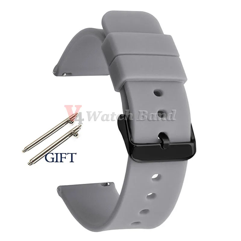 Universal Watch Straps 20mm 22mm 24mm 14mm 16mm 18mm Quick Release Silicone Band for Samsung for Huawei Women&Men Accessories