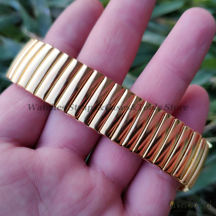12 14 16 18 20mm 22mm Stretch Expansion Stainless Steel Watch Band Retractable Strap Metal Elastic Band Accessories Men Bracelet
