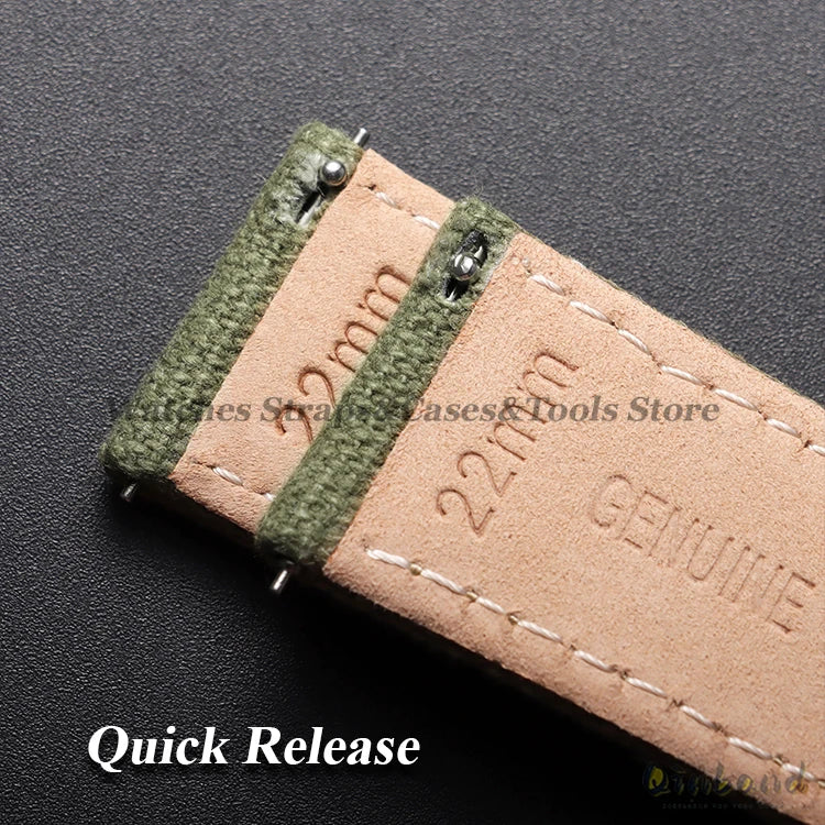 20mm 22mm Nylon Leather Watch Band High Quality Canvas Strap Military Sport Bracelet for Seiko Quick Release Universal Wristband