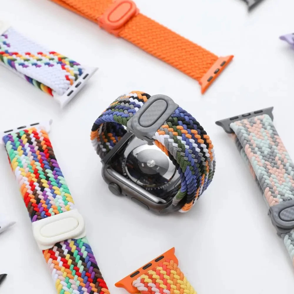Strap For Apple watch band 44mm 42mm 40mm 45mm 46mm 41mm 49mm Braided Solo Correa Bracelet iWatch Series 9 8 10 7 6 5 4 se Ultra