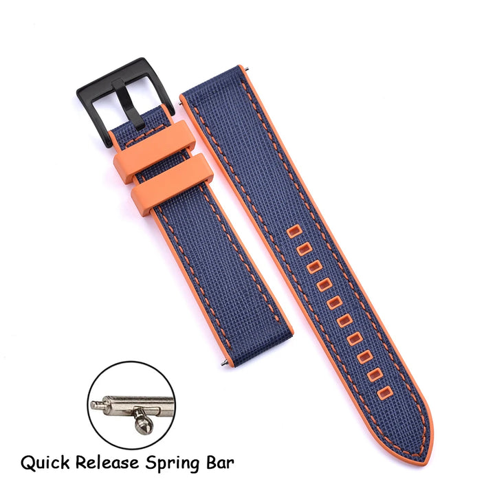 FKM Rubber Strap 20mm22mm Leather Qucik Release Watch Band Universal Women Men Watch Accessories for Omega Seiko Sports Bracelet