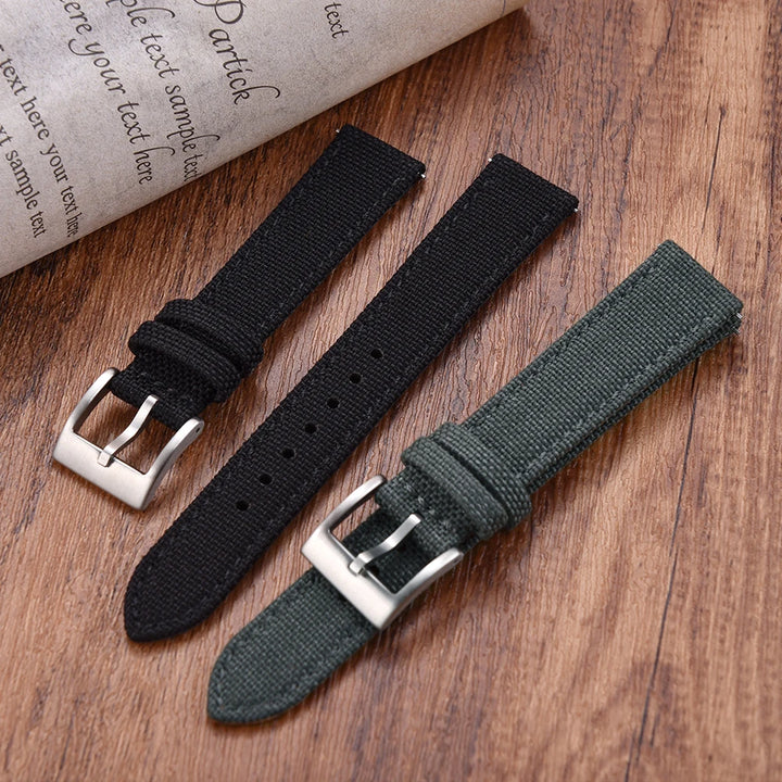 Sailcloth Leather Watch Strap – 18-22mm Quick Release