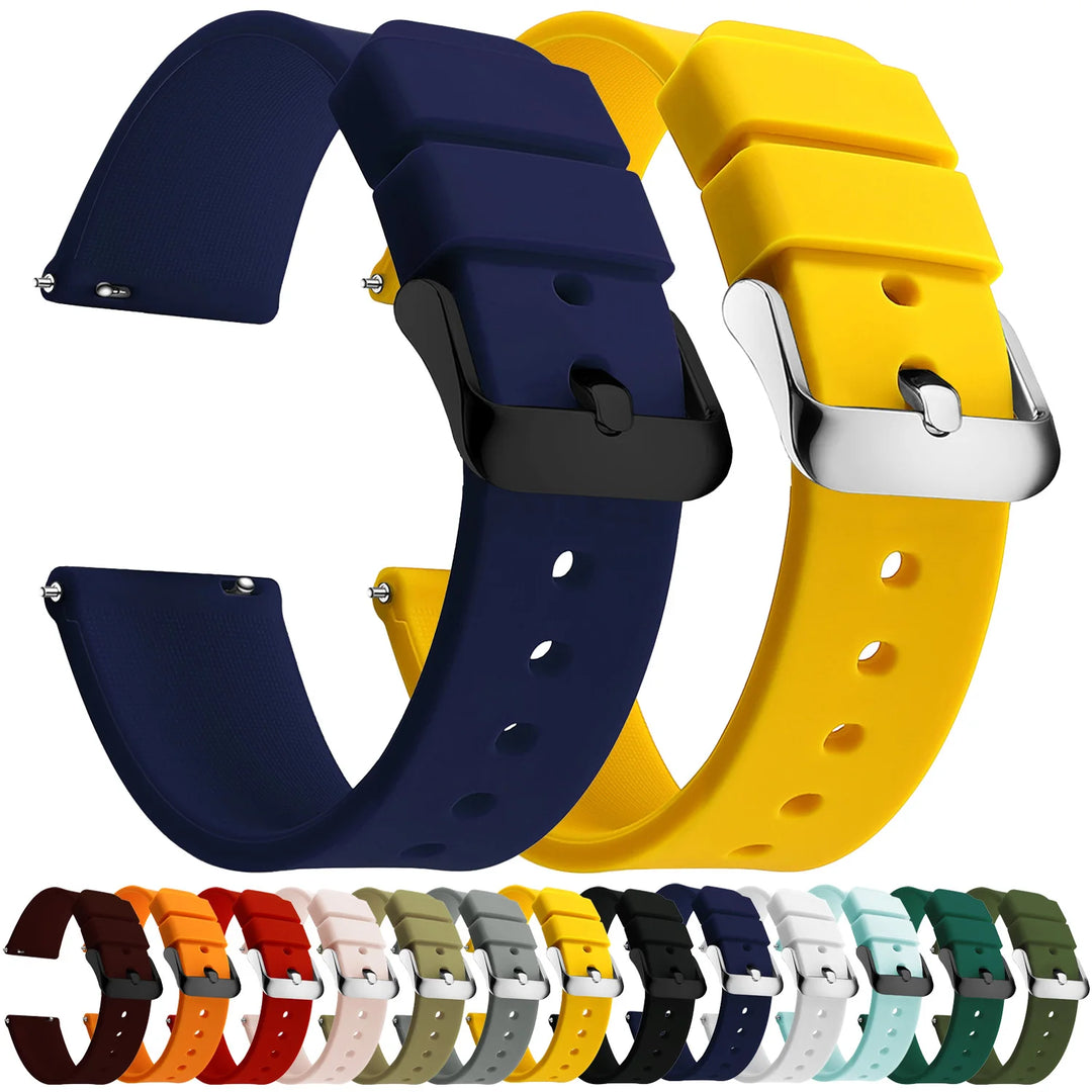 Soft Silicone Quick-Release Watch Band 14–24mm
