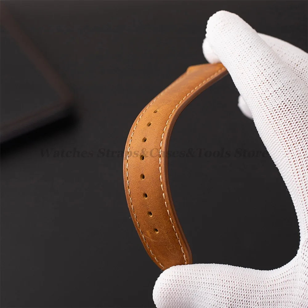 Cowhide Leather Watch Band 14–24mm (Quick Release, Butterfly Buckle) for