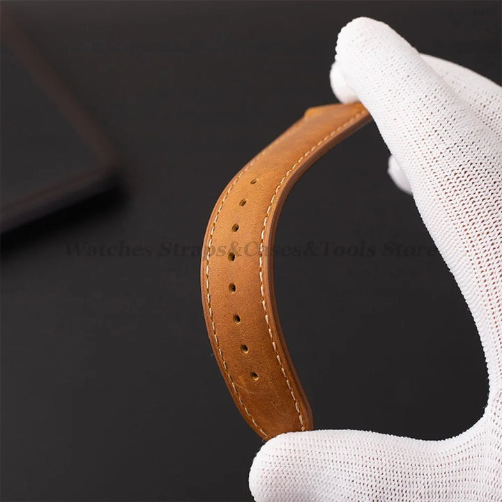 Cowhide Leather Watch Band 14–24mm (Quick Release, Butterfly Buckle) for