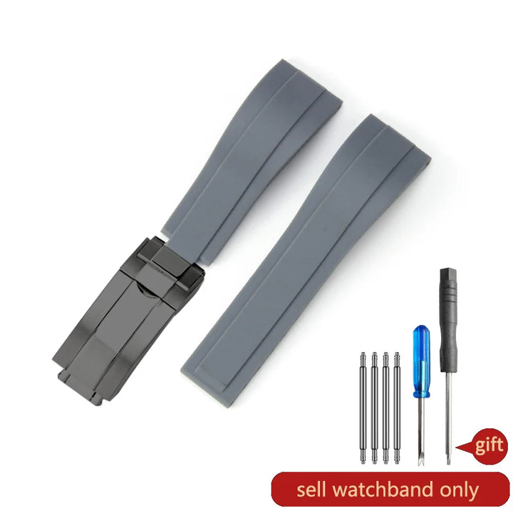 Flat Interface Silicone Watch Strap 20mm for Rolex Daytona & GMT 2