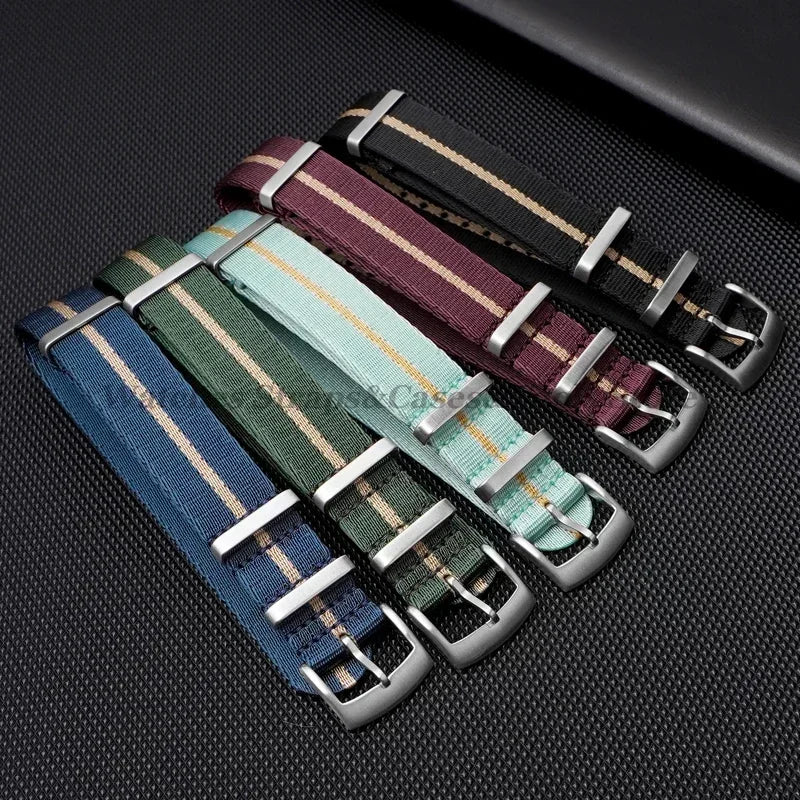 Nylon Watch Strap for Omega 007 for Seamaster 300 Canvas Watchband 18mm 20mm 22mm 24mm for Seiko Men Sport Bracelet Wrist Band