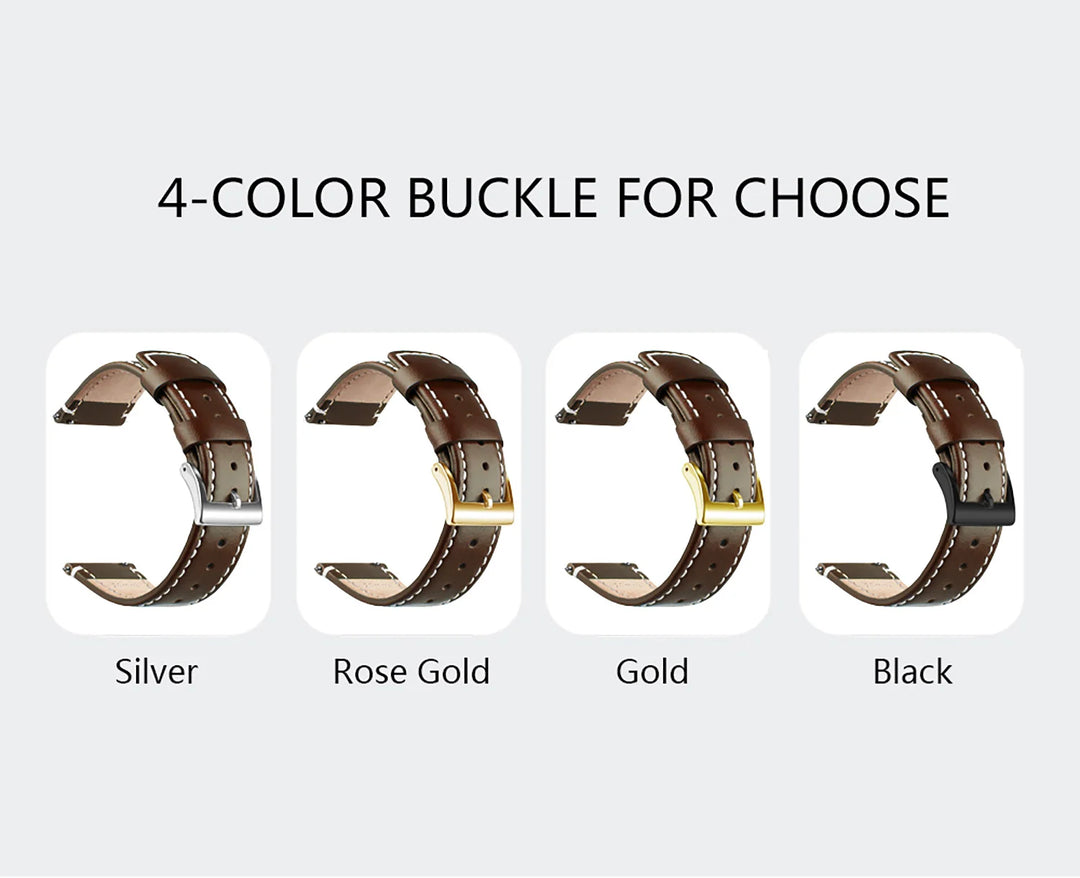Top Grain Genuine Leather Quick Release Watch Band 20–22mm for Samsung Galaxy Watch