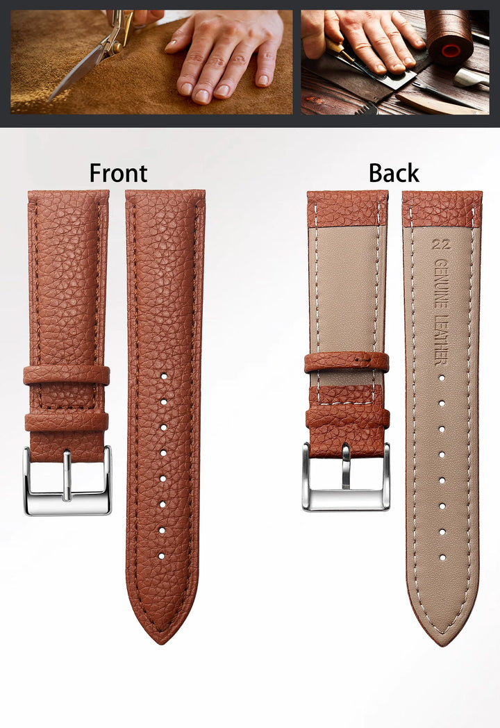 SAMCO Genuine Leather Watch Band 12–24mm (With Tool)