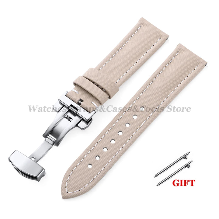 Sailcloth Nylon Watch Strap 18–22mm (Butterfly Buckle)