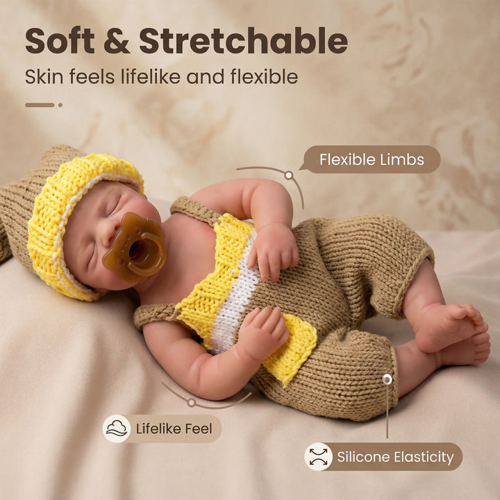 NPK 18inch Platinum Silicone Baby Doll - Pascale Girl Real Weighted 3000G with Pacifier Solid Mouth Open Design Collectible