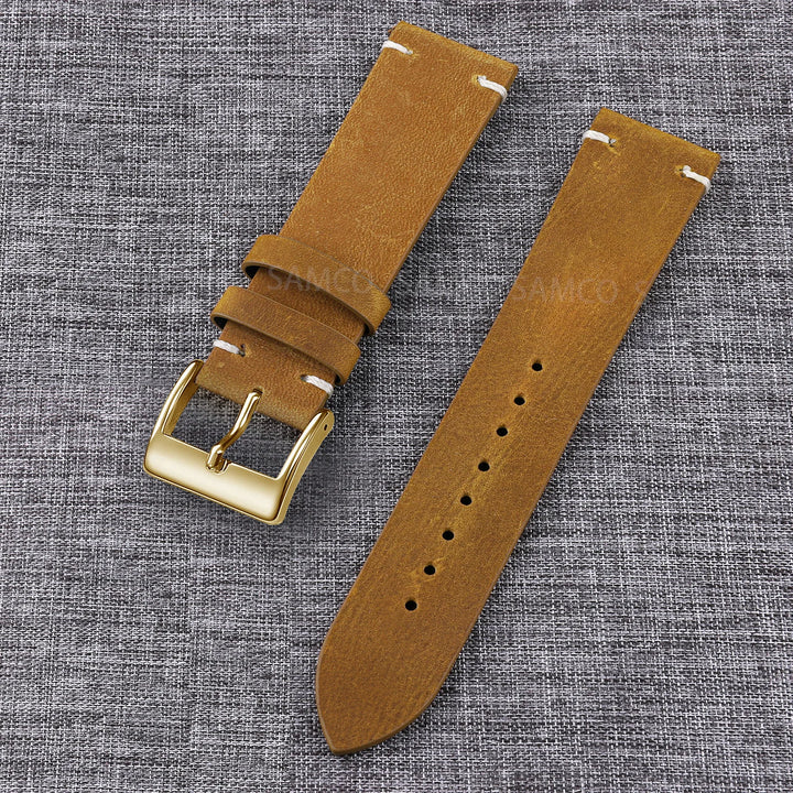 Vintage Top-Grain Leather Watch Strap (18–24mm)