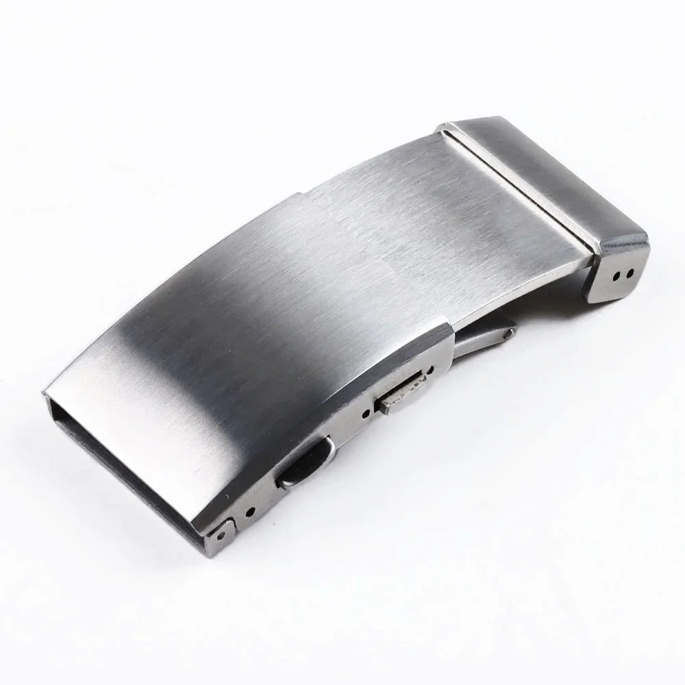 316L Stainless Steel Folding Watch Clasp (18/20/22mm, Brushed Silver)