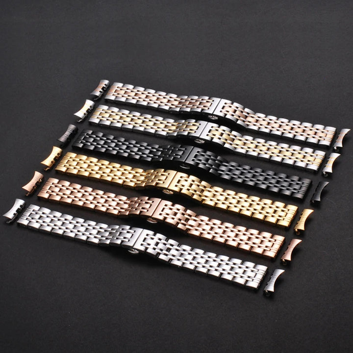 Solid Stainless Steel Watch Band 16–24mm with Butterfly Buckle for TISSOT,