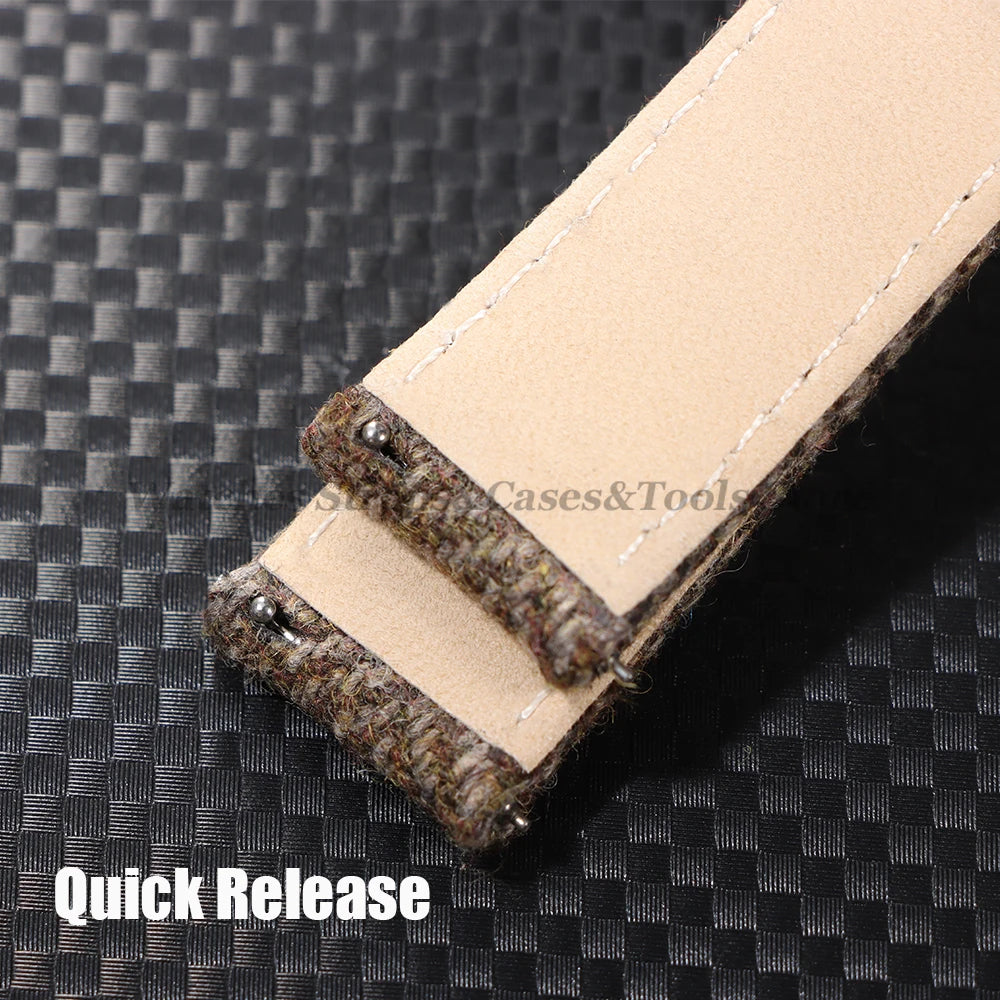 Vintage Leather Nylon Strap (18–22mm) – Quick Release Replacement