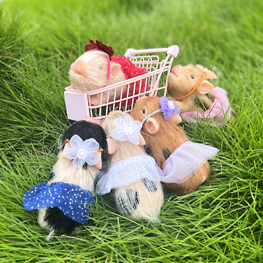 12 cm Mini Silicone Reborn Piglet Doll + 3 Outfits