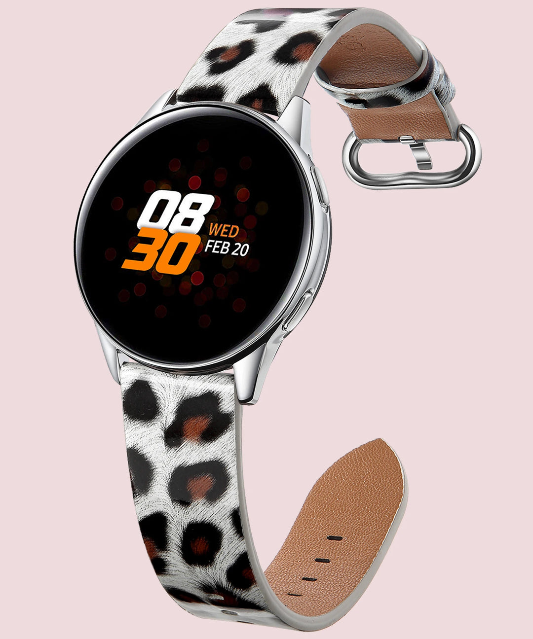 Leopard Print Leather Watch Band 20/22mm (Quick Release)