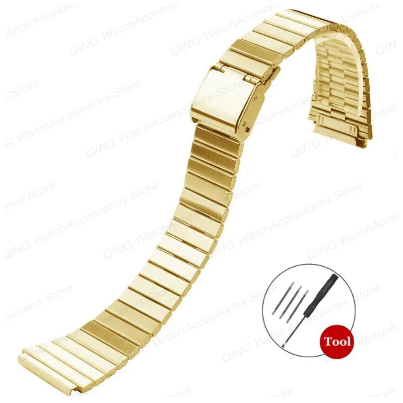 Stainless Steel Watch Strap for CASIO F-91W/A158 Series – 18/20mm Ultra-Thin