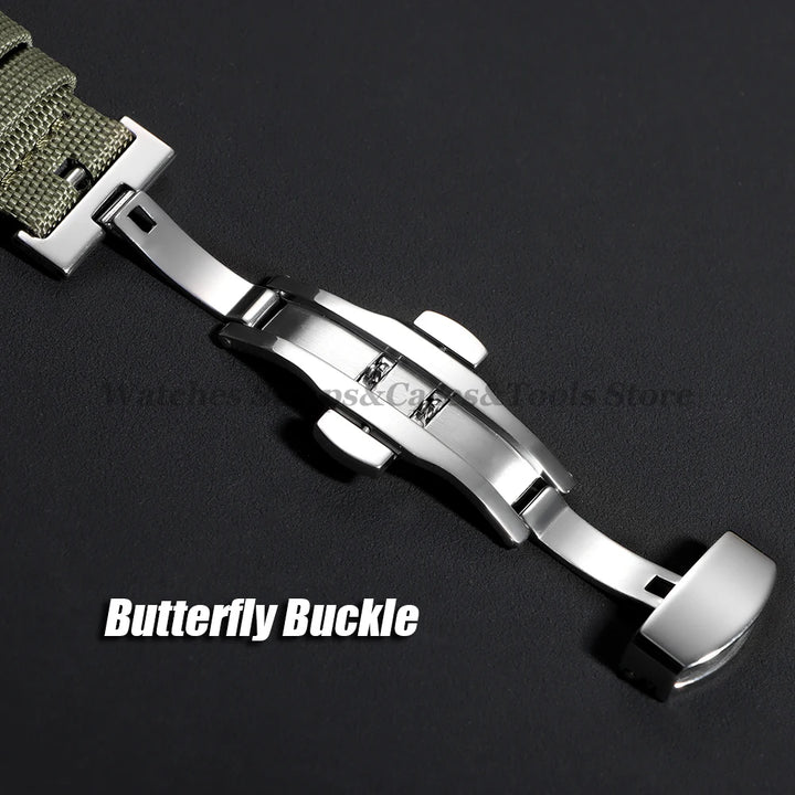 Sailcloth Nylon Watch Strap – 20-22mm Butterfly Buckle